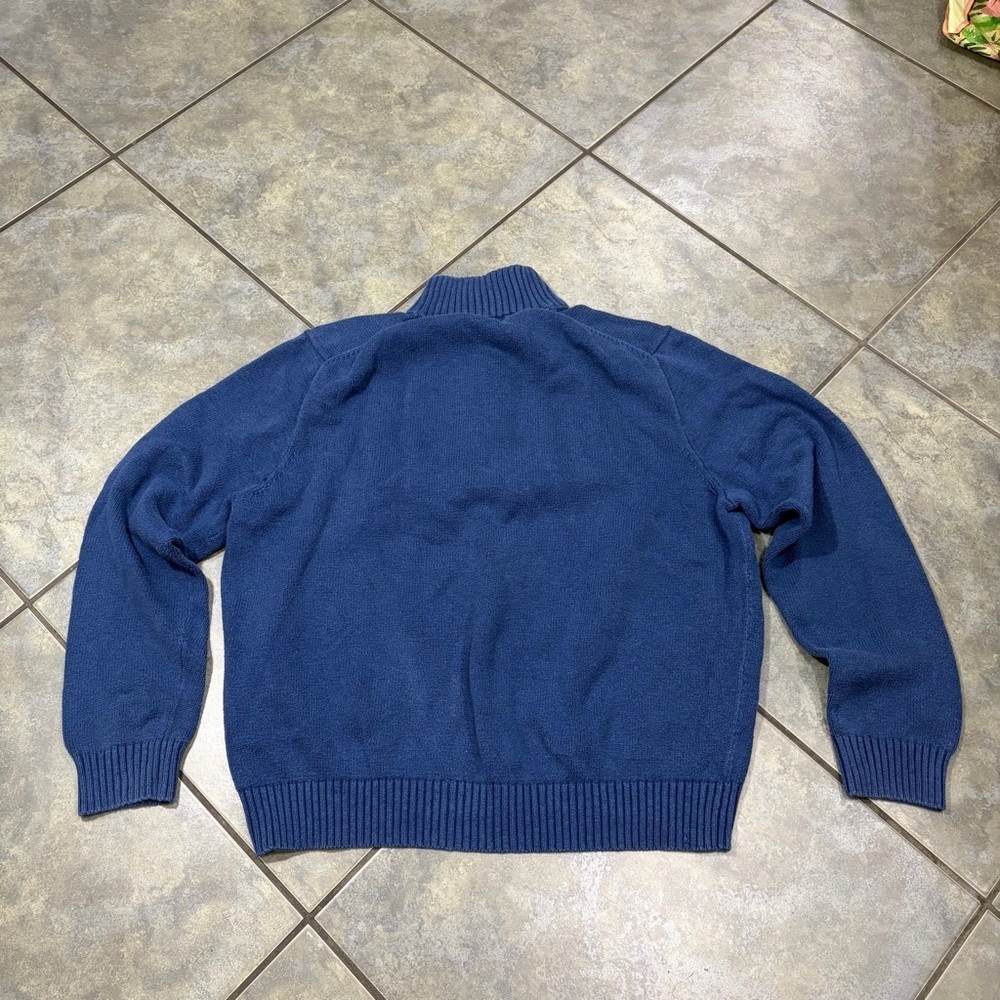 VINTAGE Polo Ralph Lauren Knit Sweater Adult XXL Blue Red Pony 1/4 Zip 90s VTG - Picture 12 of 12